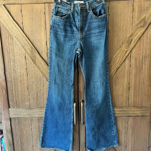 Levi's Premium 70's High Flare Dark Wash Denim Size 27x34